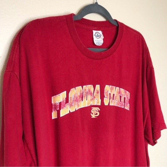 Delta Pro Weight Retro Florida State Garnet Gold Crew Neck T Shirt Men Size 2XL - Picture 2 of 13